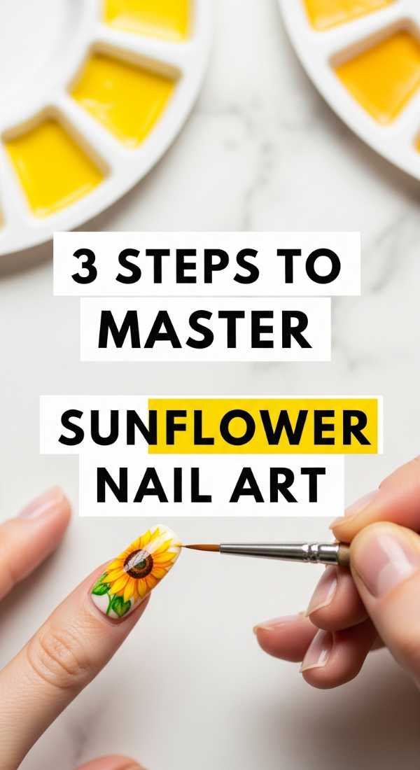 3 Steps To Master Sunflower Nail Art 69f5e2b525747