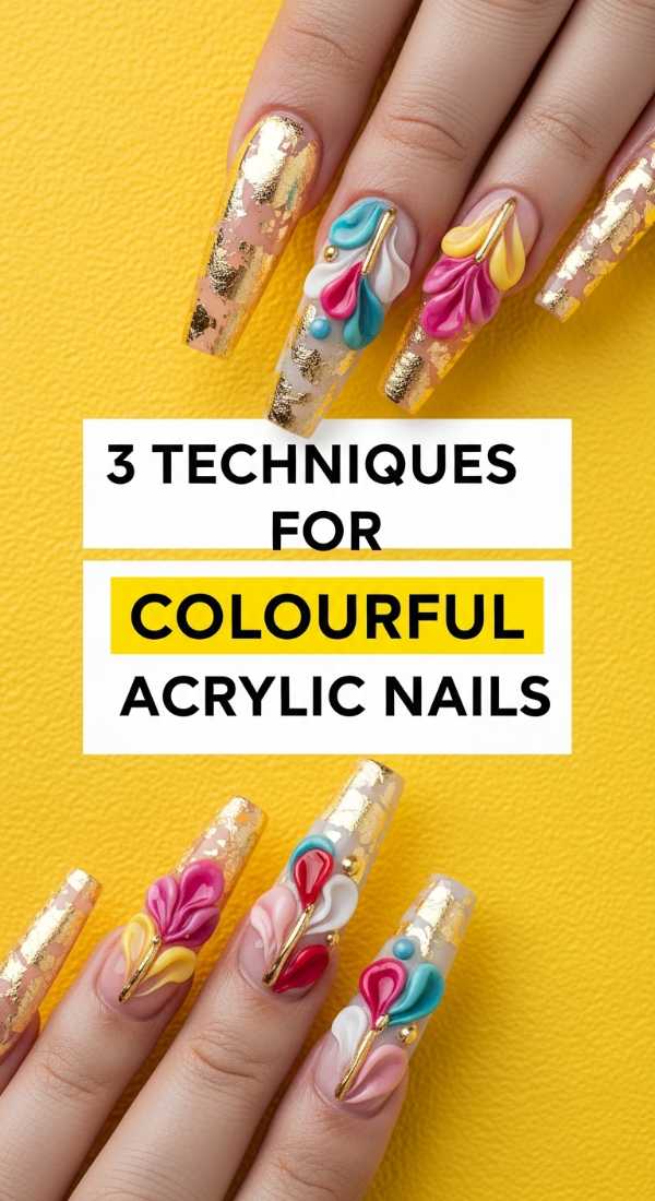 3 Techniques For Colourful Acrylic Nails 6a0f11393ec47
