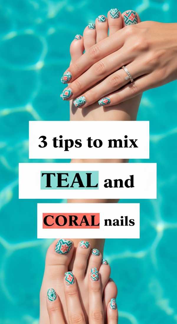 3 Tips To Mix Teal And Coral Nails 6a058db81beb0
