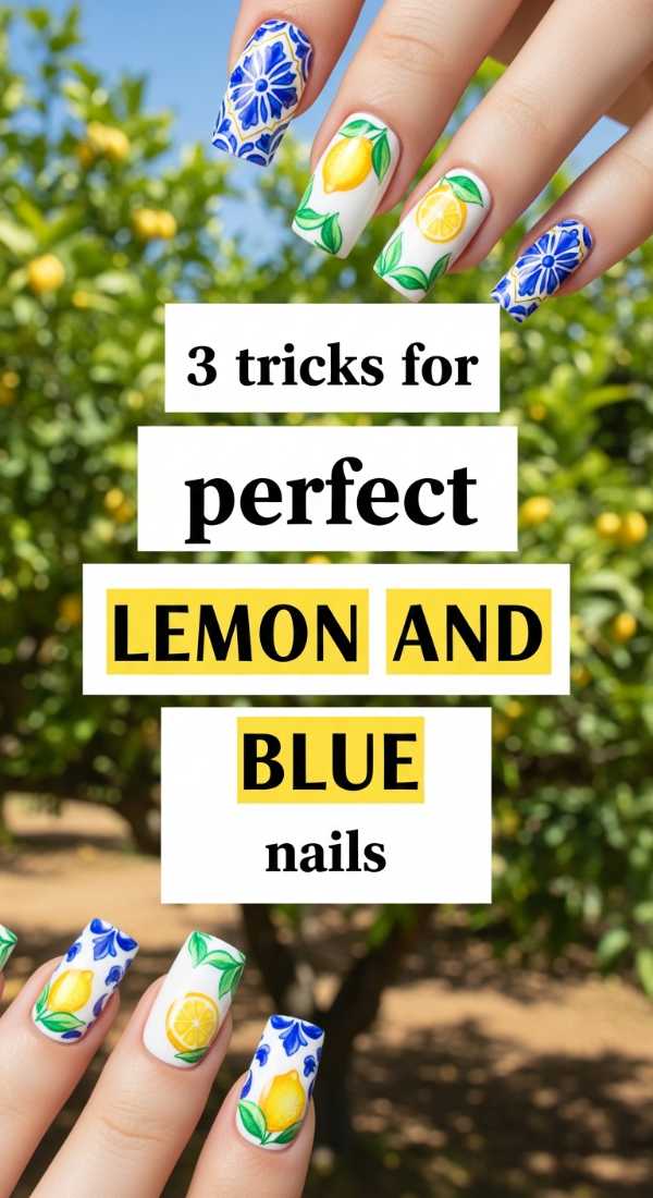 3 Tricks For Perfect Lemon And Blue Nails 6a05a12f2867b