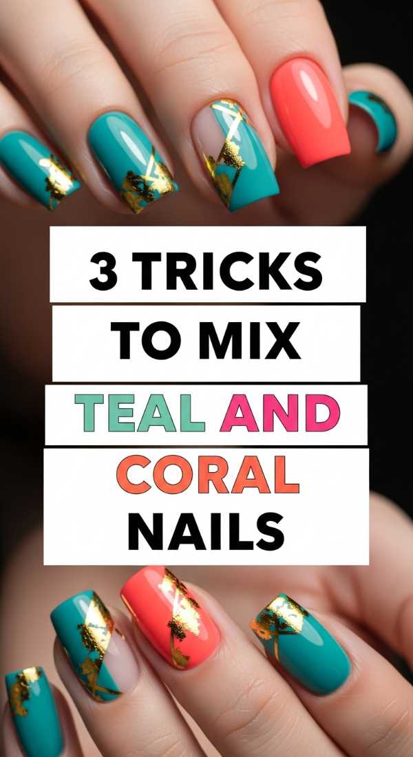 3 Tricks To Mix Teal And Coral Nails 6a0598a18bf0a