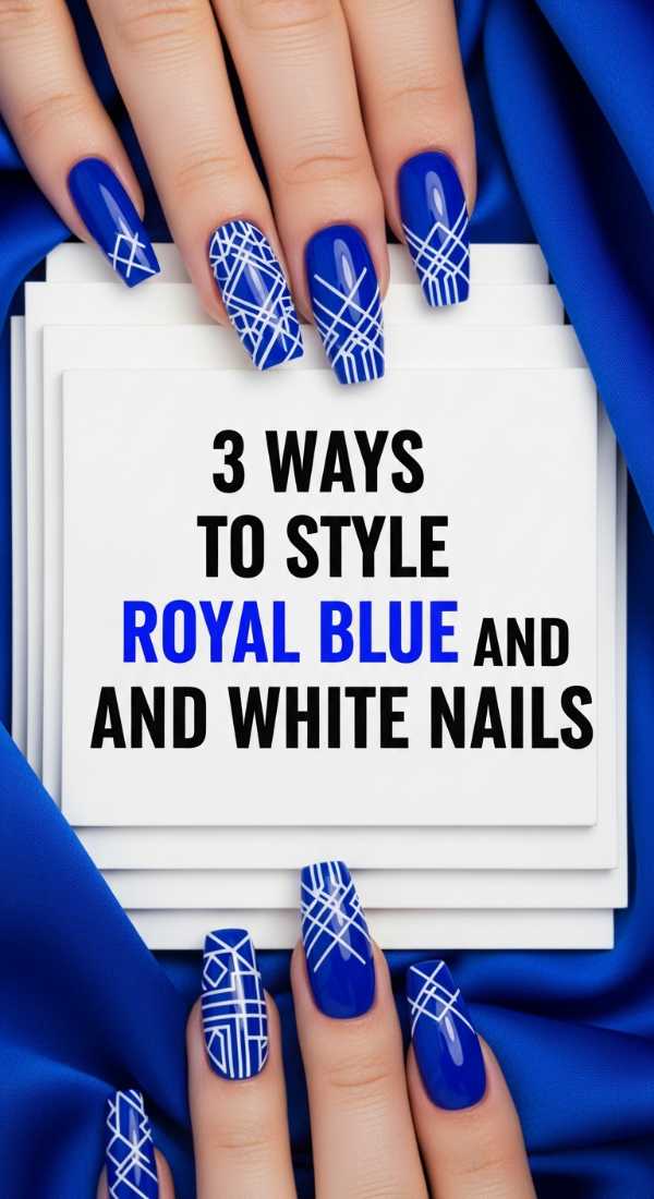 3 Ways To Style Royal Blue And White Nails 69fc7f6deed75