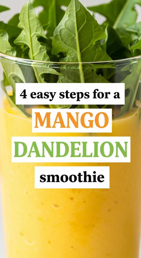 4 Easy Steps For A Mango Dandelion Fusion Smoothie 69f6f4b33f2ba