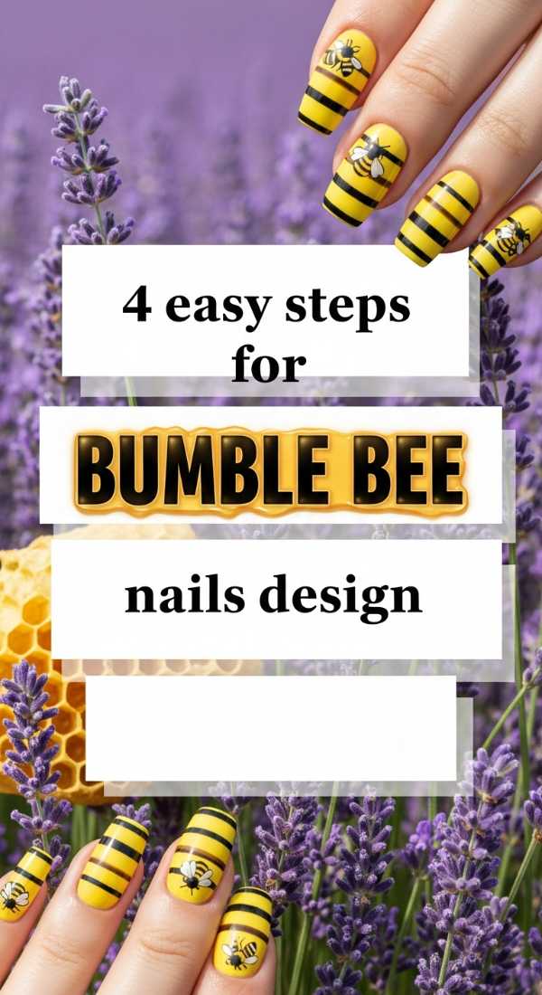 4 Easy Steps For Bumble Bee Nails Design 6a021e626ce4c