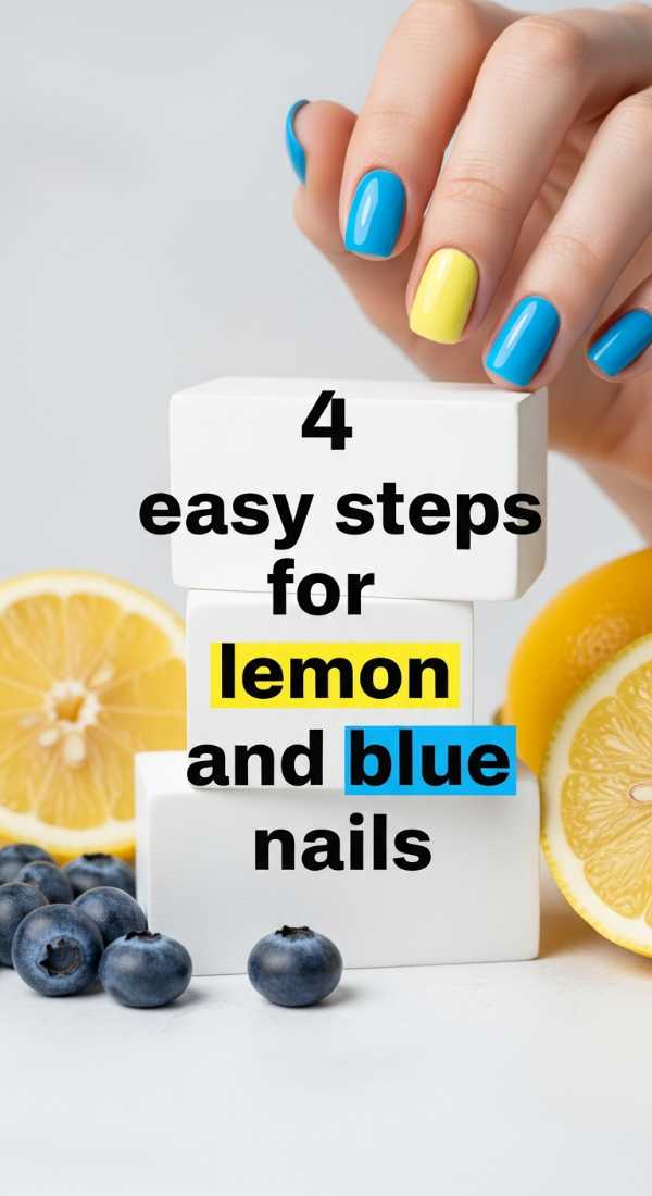 4 Easy Steps For Lemon And Blue Nails 6a059f8bdbdfc