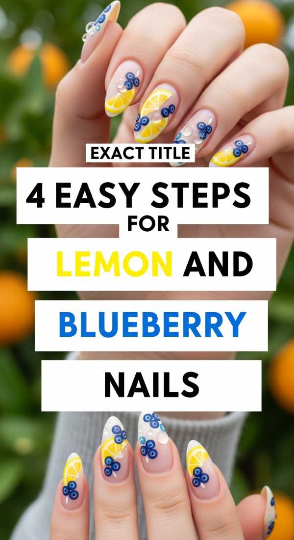 4 Easy Steps For Lemon And Blueberry Nails 69ff5965895a8