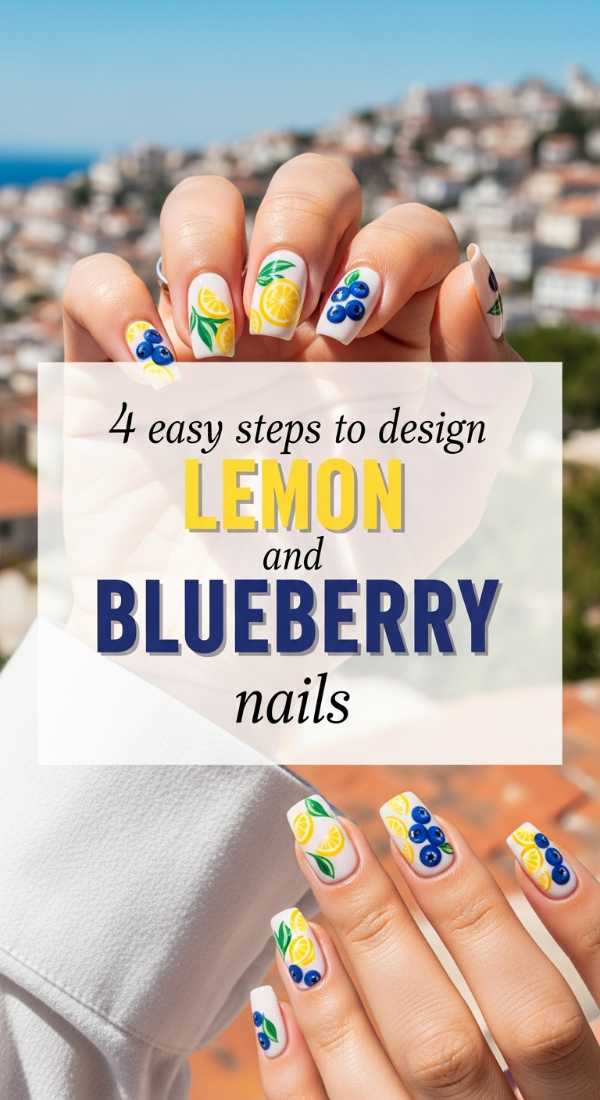 4 Easy Steps To Design Lemon And Blueberry Nails 6a03311a67d3d