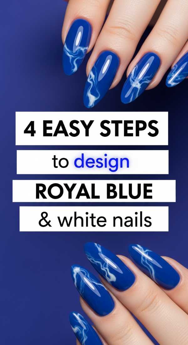 4 Easy Steps To Design Royal Blue And White Nails 69f4c32937390
