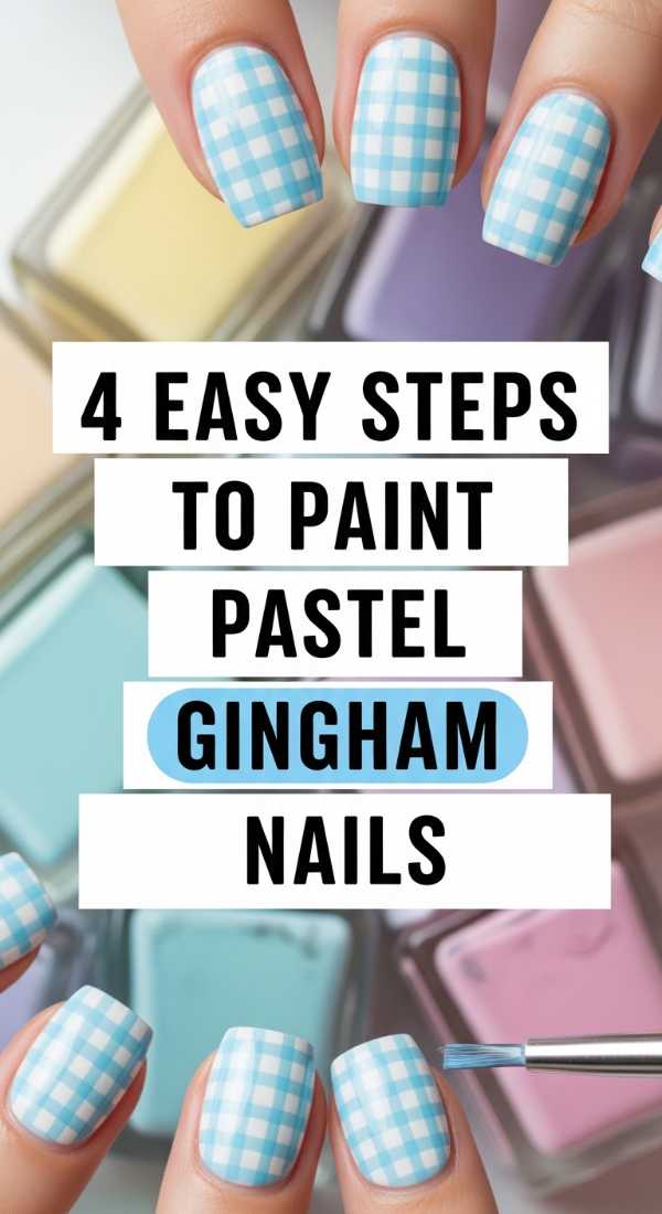 4 Easy Steps To Paint Pastel Gingham Nails 6a1a99687d3f1