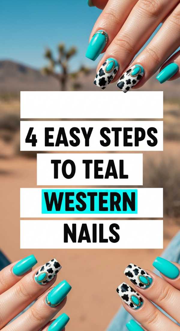 4 Easy Steps To Teal Western Nails 6a05998b4886b