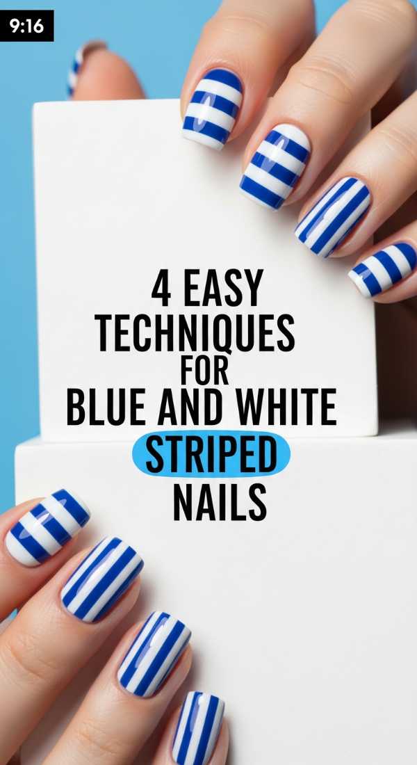 4 Easy Techniques For Blue And White Striped Nails 69f4c32281a46