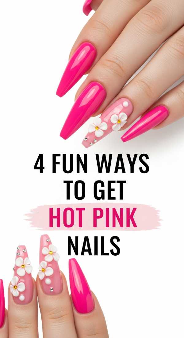 4 Fun Ways To Get Hot Pink Nails With Flowers 6a0595dcee8a8