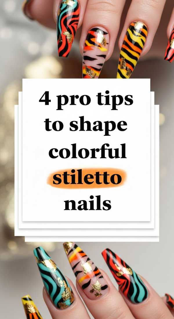 Chaos to Couture: How to Master the Colorful Junk Nail Trend 4 Pro Tips To Shape Colorful Stiletto Nails 6a0f0b791ac7a