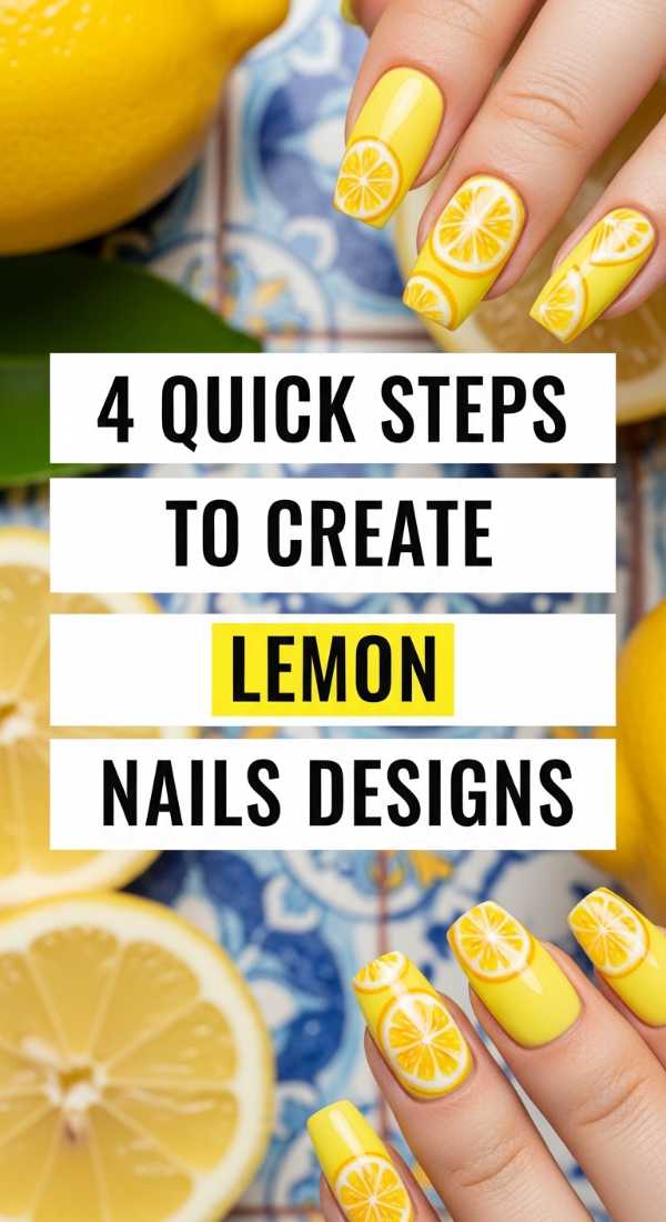 4 Quick Steps To Create Lemon Nails Designs 6a0595b15f700