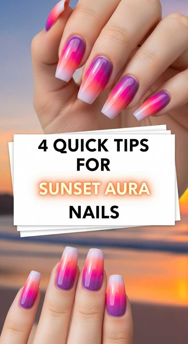 From Digital Lavender to 3D Textures: The 2026 Nail Art Bible 4 Quick Tips For Sunset Aura Nails 6a05a1226bc26