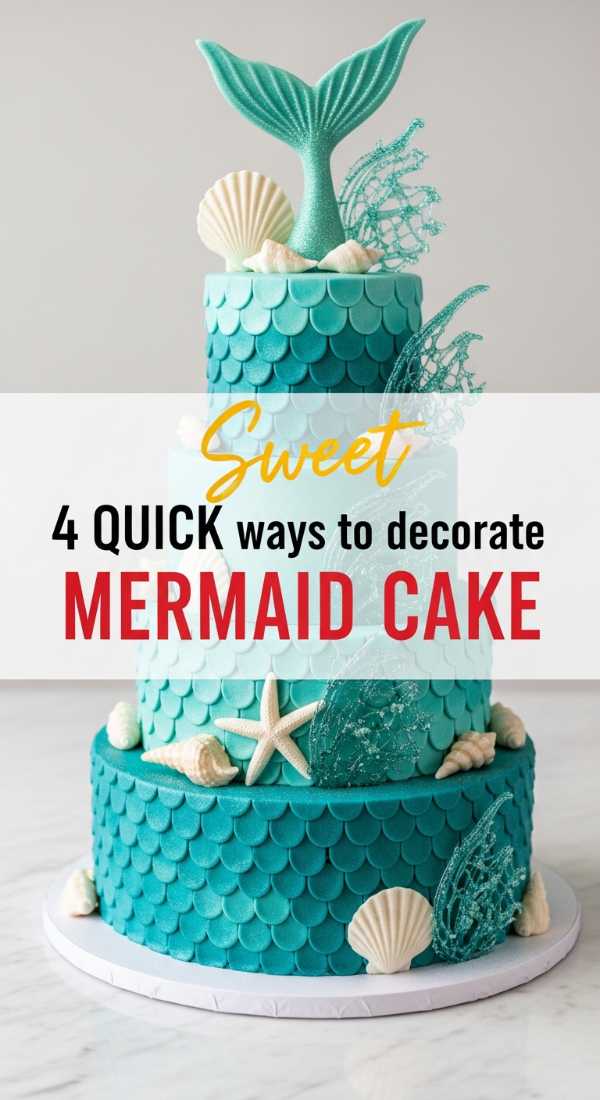 4 Quick Ways To Decorate A Mermaid Pool Party Cake 6a0dbf9302769