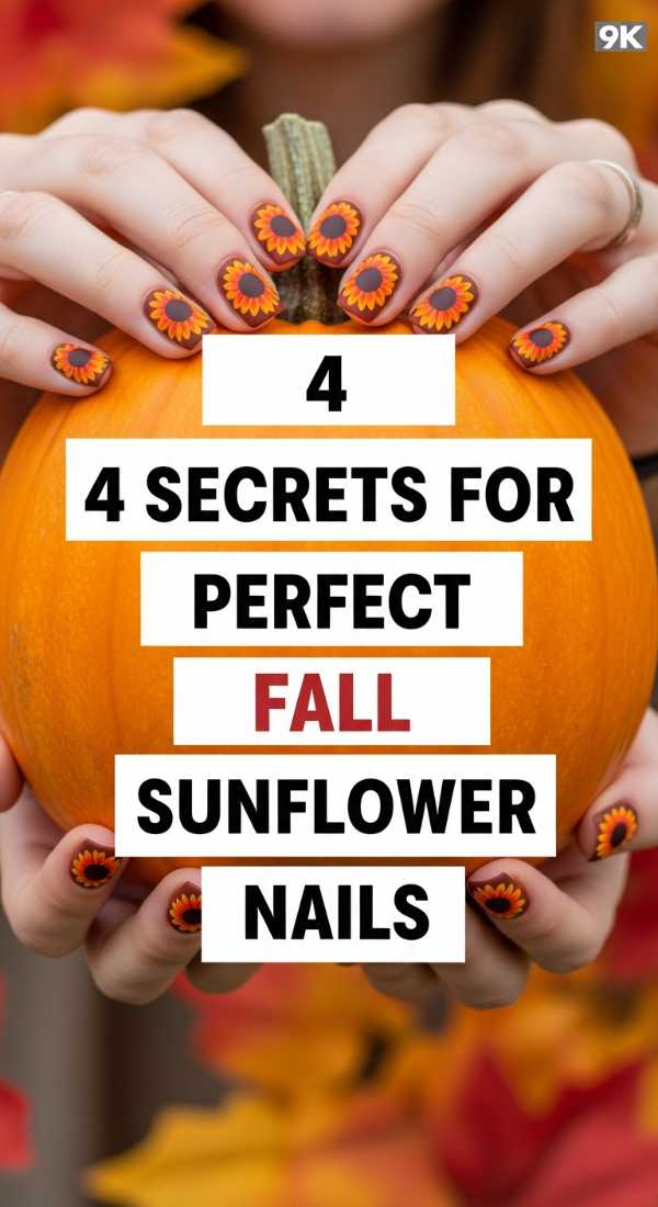 4 Secrets For Perfect Fall Sunflower Nails 69f5e2b492c8b