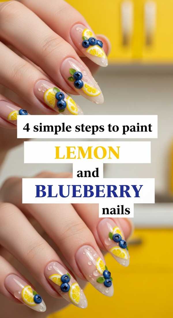 4 Simple Steps To Paint Lemon And Blueberry Nails 6a0331250d6c4