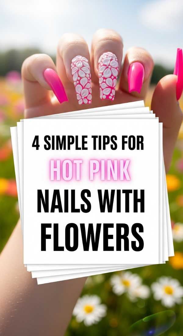 4 Simple Tips For Hot Pink Nails With Flowers 6a05a12bc0e07