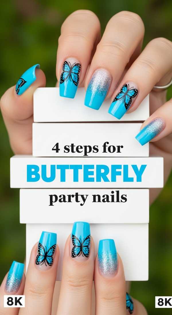 4 Steps For Butterfly Party Nails 69f876ed80256