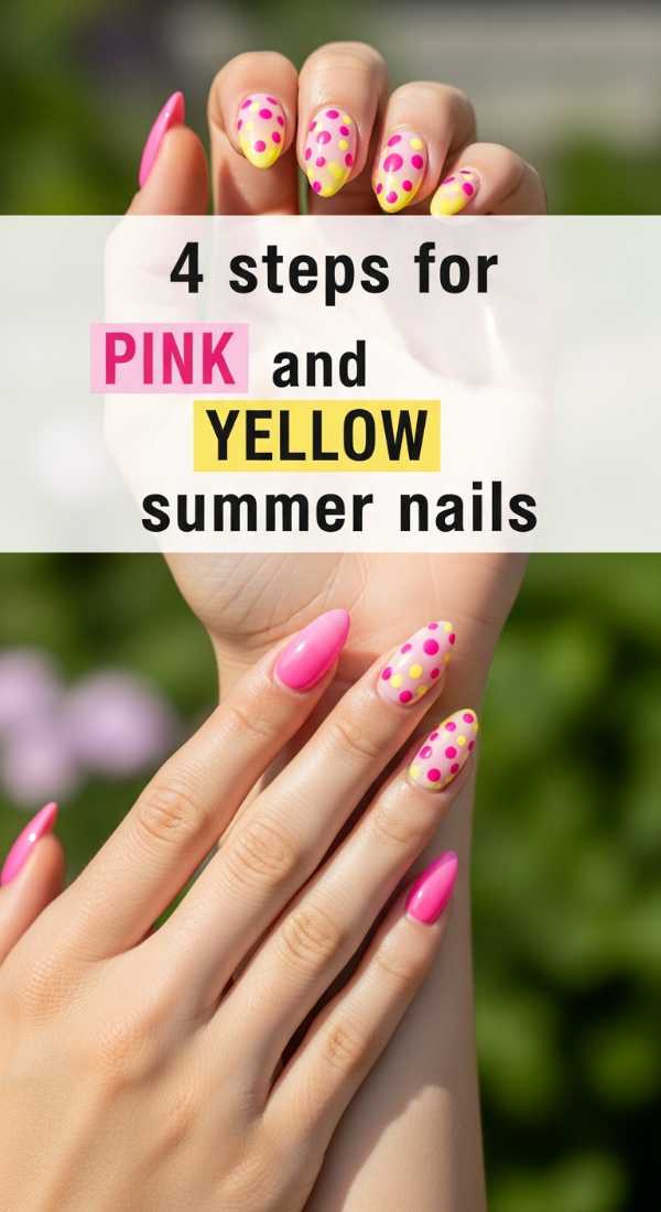 4 Steps For Pink And Yellow Summer Nails 69f876f8be42a