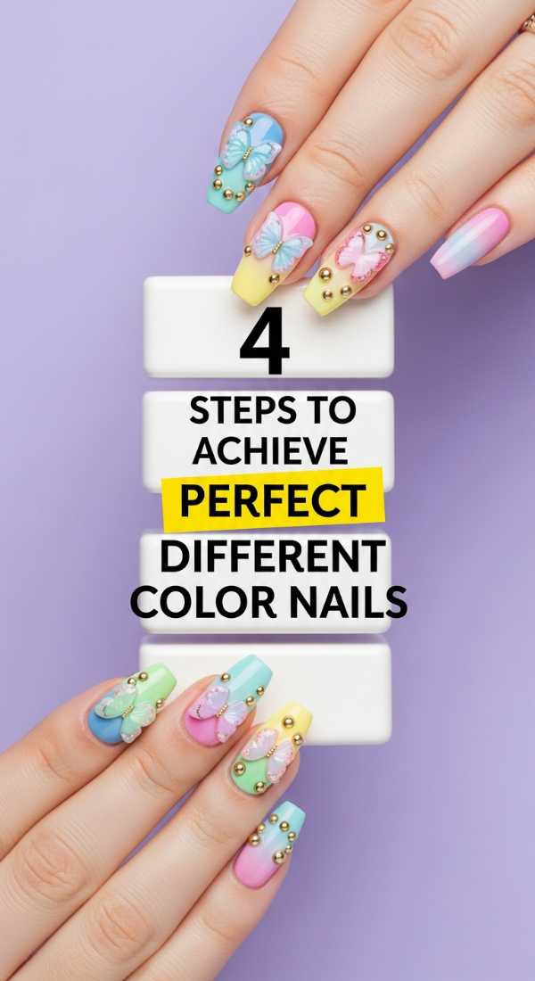 4 Steps To Achieve Perfect Different Color Nails 6a0f0ba741ac6