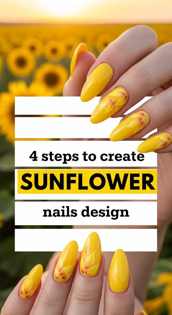 4 Steps To Create Sunflower Nails Design 6a021e636a9ea