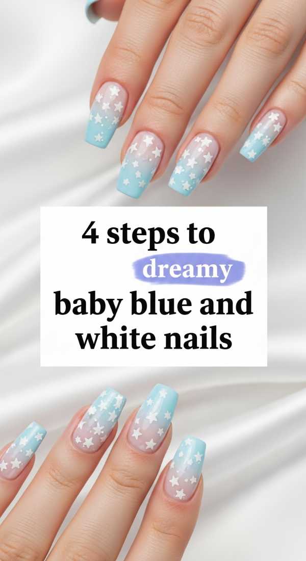 4 Steps To Dreamy Baby Blue And White Nails 69fc7e6c17917