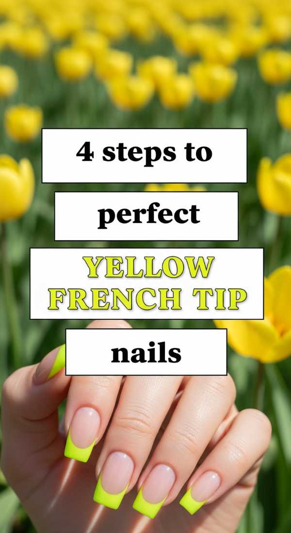 4 Steps To Perfect Yellow French Tip Nails 6a059b47ac482