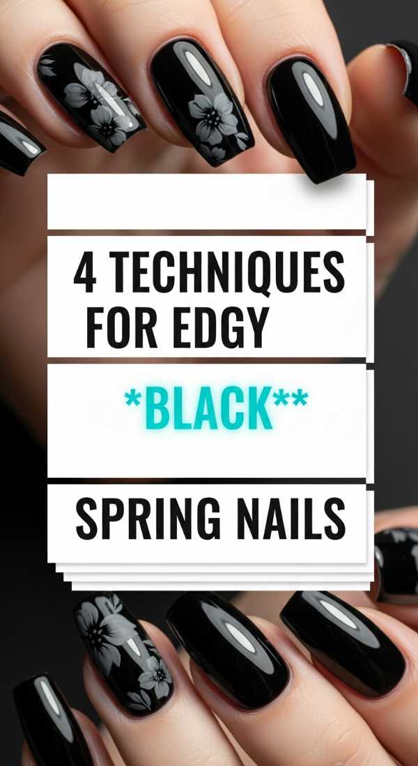 4 Techniques For Edgy Black Spring Nails 69fb9753aa62a