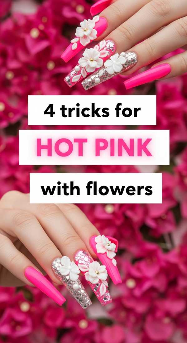 4 Tricks For Hot Pink Nails With Flowers 6a058db945a36