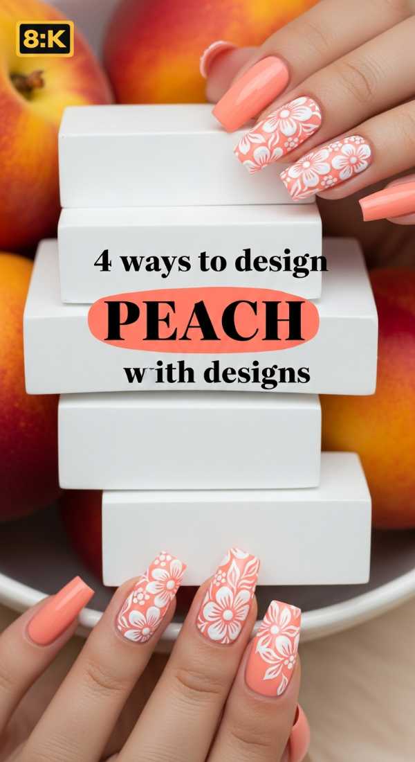4 Ways To Design Peach Nails With Designs 6a0595bb64fa4