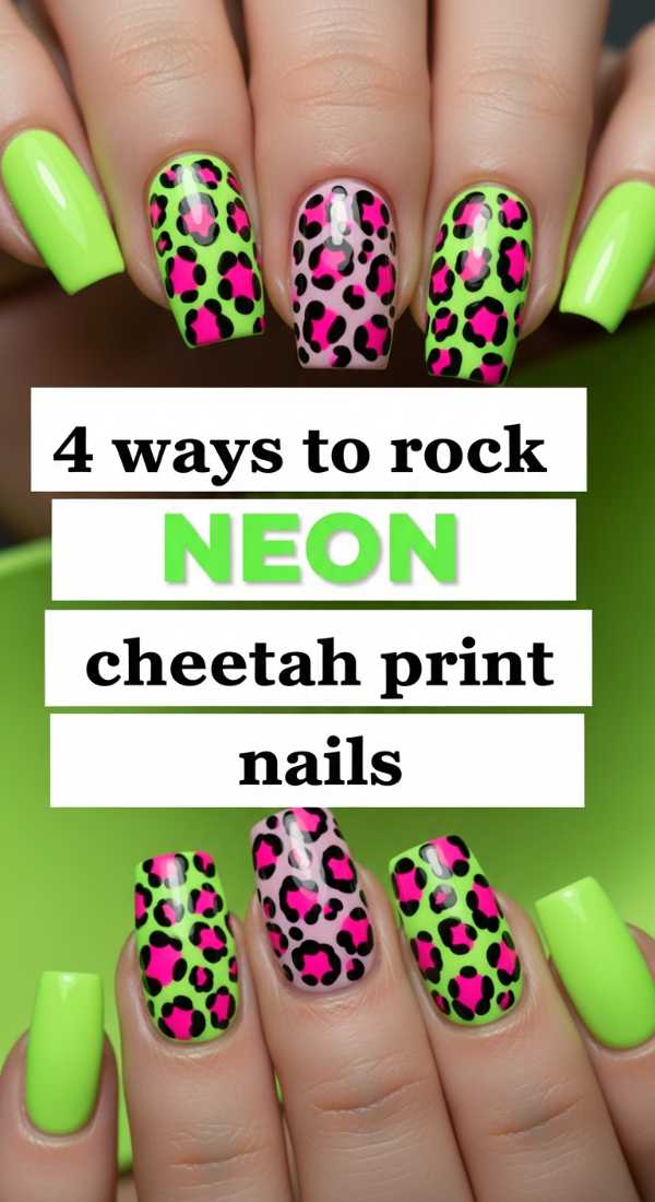4 Ways To Rock Neon Cheetah Print Nails 6a059cacdbd30