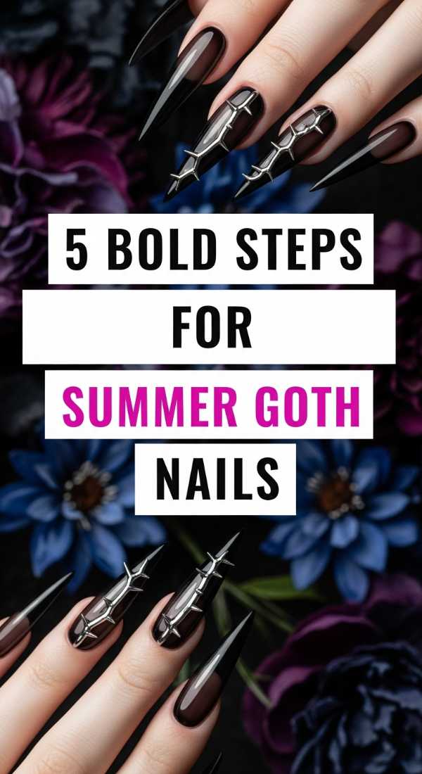 5 Bold Steps For Summer Goth Nails 6a05a144559aa