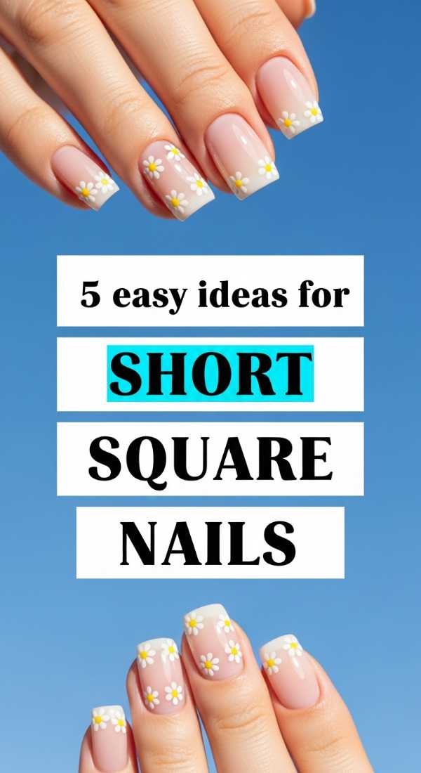 5 Easy Ideas For Short Square Nails 6a031a14c6ffc