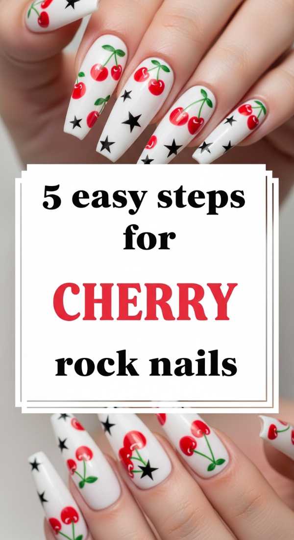 5 Easy Steps For Cherry Rock Nails 6a058de46ed75