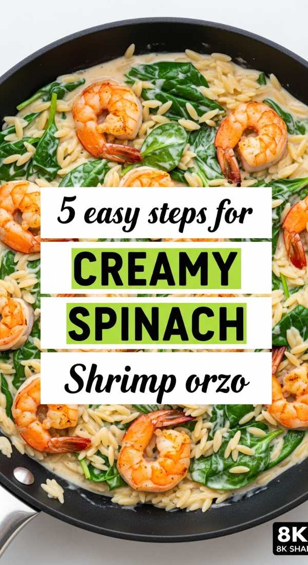 5 Easy Steps For Creamy Spinach Shrimp Orzo 69f47b3dc5df3