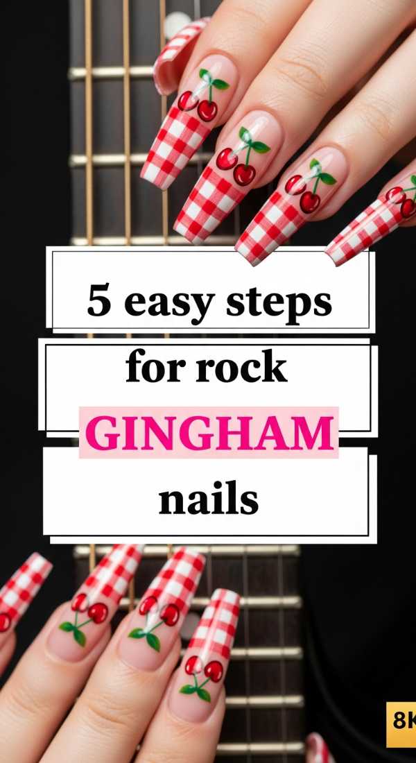 5 Easy Steps For Rock Gingham Nails 6a058ddd14232