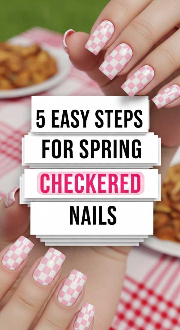 5 Easy Steps For Spring Checkered Nails 69fb98834965a