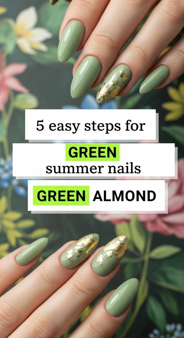 5 Easy Steps For Summer Nails Green Almond 69f5e2b71cdcf