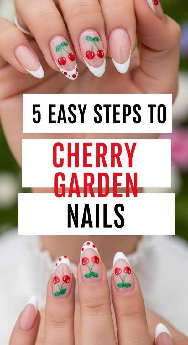 5 Easy Steps To Cherry Garden Nails 6a058dd2eb4f9