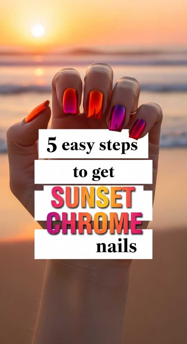 5 Easy Steps To Get Sunset Chrome Nails 6a059b41533ca