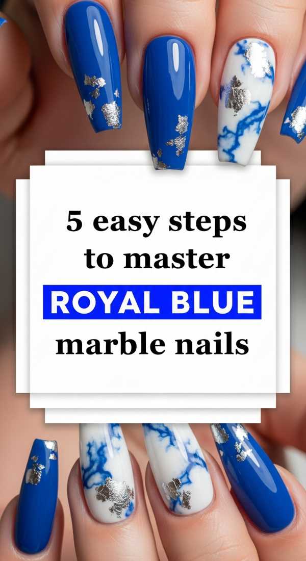 5 Easy Steps To Master Royal Blue Marble Nails 69fc7e5d42f4d