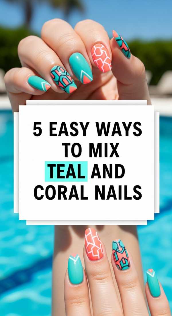 5 Easy Ways To Mix Teal And Coral Nails 6a0597bf001dc