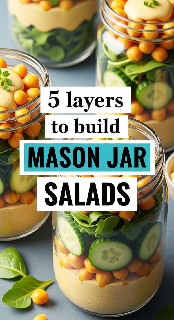5 Layers To Build Mason Jar Salads 6a142b45dd6af