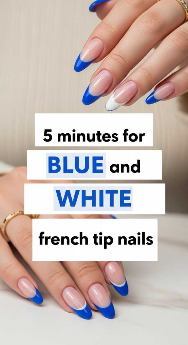 5 Minutes For Blue And White French Tip Nails 69fc7e55677eb