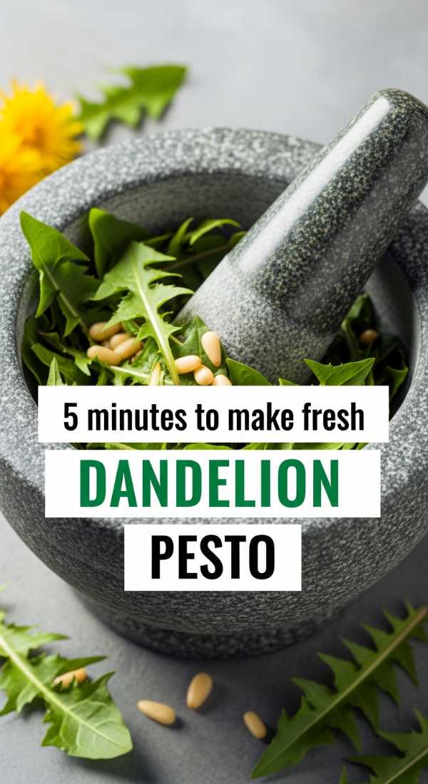 5 Minutes To Make Fresh Dandelion Pesto 69f47a049cbec