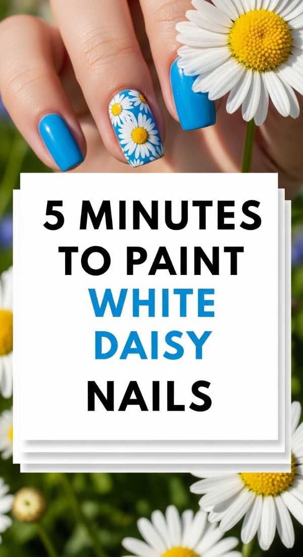 5 Minutes To Paint White Daisy Nails 69f4c11eefea9