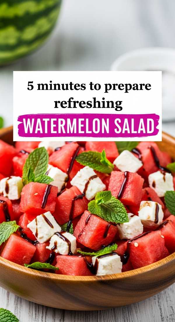50+ Refreshing Recipes for Your Best Summer Ever 5 Minutes To Prepare Refreshing Watermelon Salad 6a00181b6e738