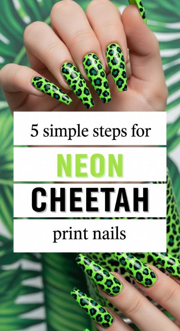 5 Simple Steps For Neon Cheetah Print Nails 6a059b2237dce